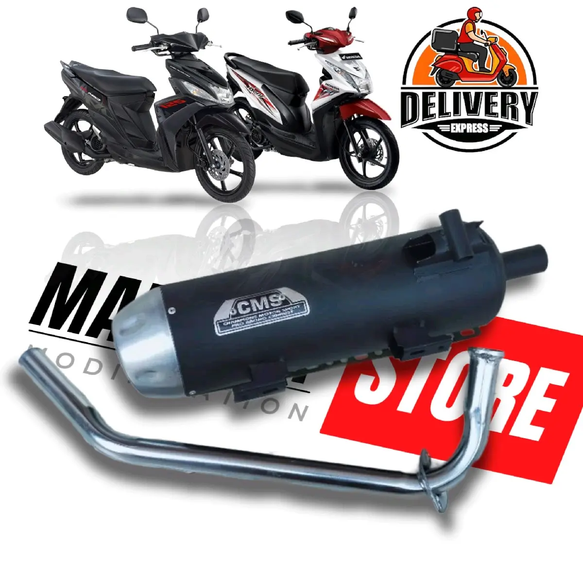knalpot copy CMS all matic HONDA VARIO SCOOPY BEAT DAN YAMAHA MIO  Karbu