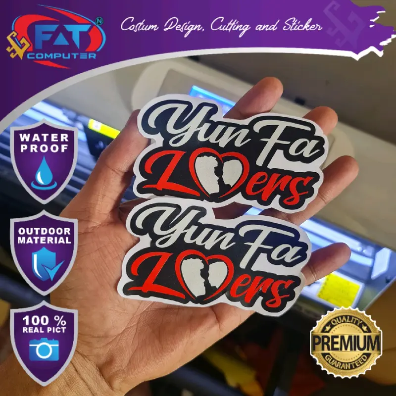 Stiker Cutting Yunfa Lovers Mas Iyun Fauzana Reflektif Menyala Terkena Cahaya 5