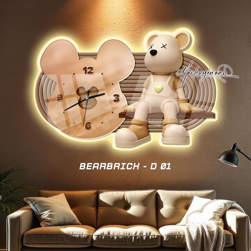 Đồng hồ - GẤU BEARBRICK - Trang trí decor phòng, đồng hồ trang trí nhà cửa, quà tặng, đồng hồ treo tường. 2