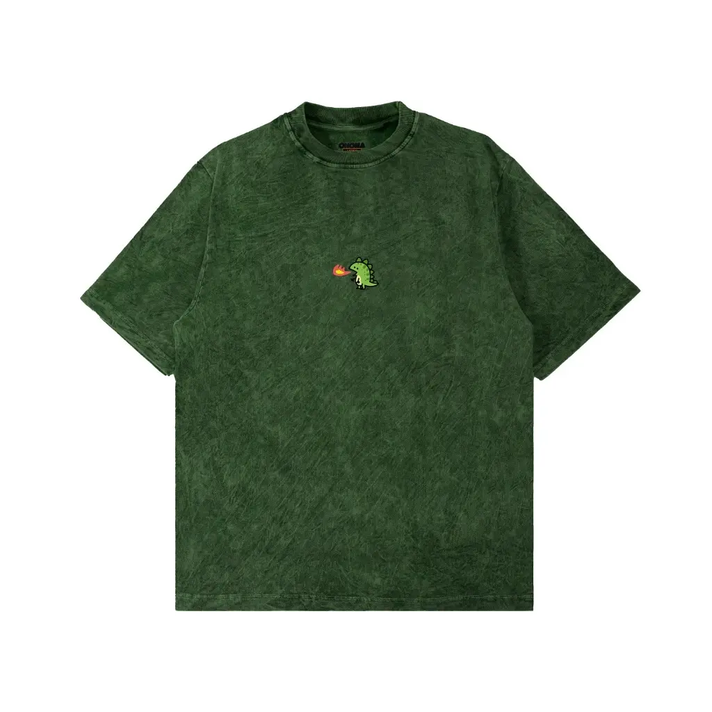 Onoma - Reguler Tshirt Wash Dino Green Dark green - Kaos