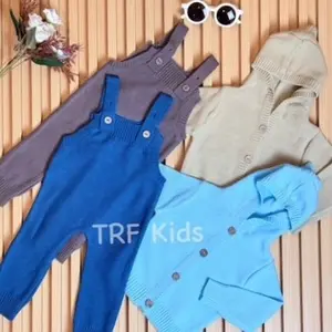 TRF Kids Set JP Hoodie | Setelan Jumpsuit Cardigan Bayi & Anak 0-1thn | Setelan Kardigan Anak | Rajut Premium Quality
