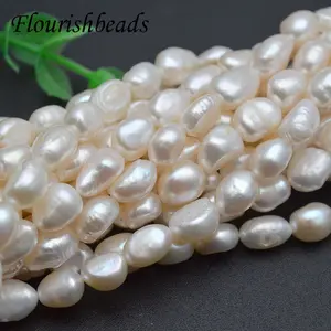 7~8 X 9~10mm Natural Freshwater Pearl Beads Irregular Shape Punch Loose Beads for Neckalce Jewelry Making 4 Strands/lot