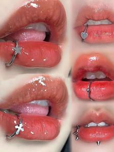 Set de Anillos para Labios Estilo Punk, Sin Dolor y Sin Perforación, Joyería Sexy para Fiestas, Diseño Versátil, 5 Piezas, Accesorio de Moda
