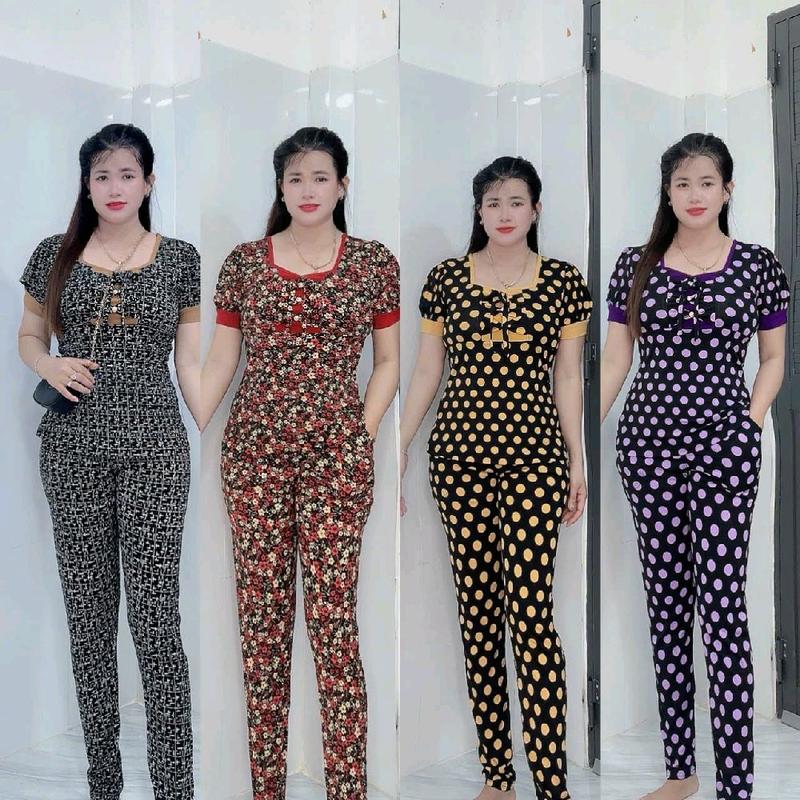 Đồ bộ nữ mặc nhà quần dài ống ôm thun aty size 48-78kg_Tâm Đan Top