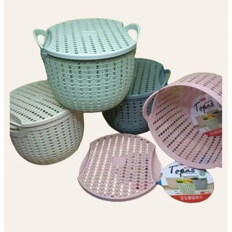 Keranjang TOPAS TUTUP / Keranjang Serbaguna /Storage Basket / Box / Kotak Penyimpanan Organizer Anak 6
