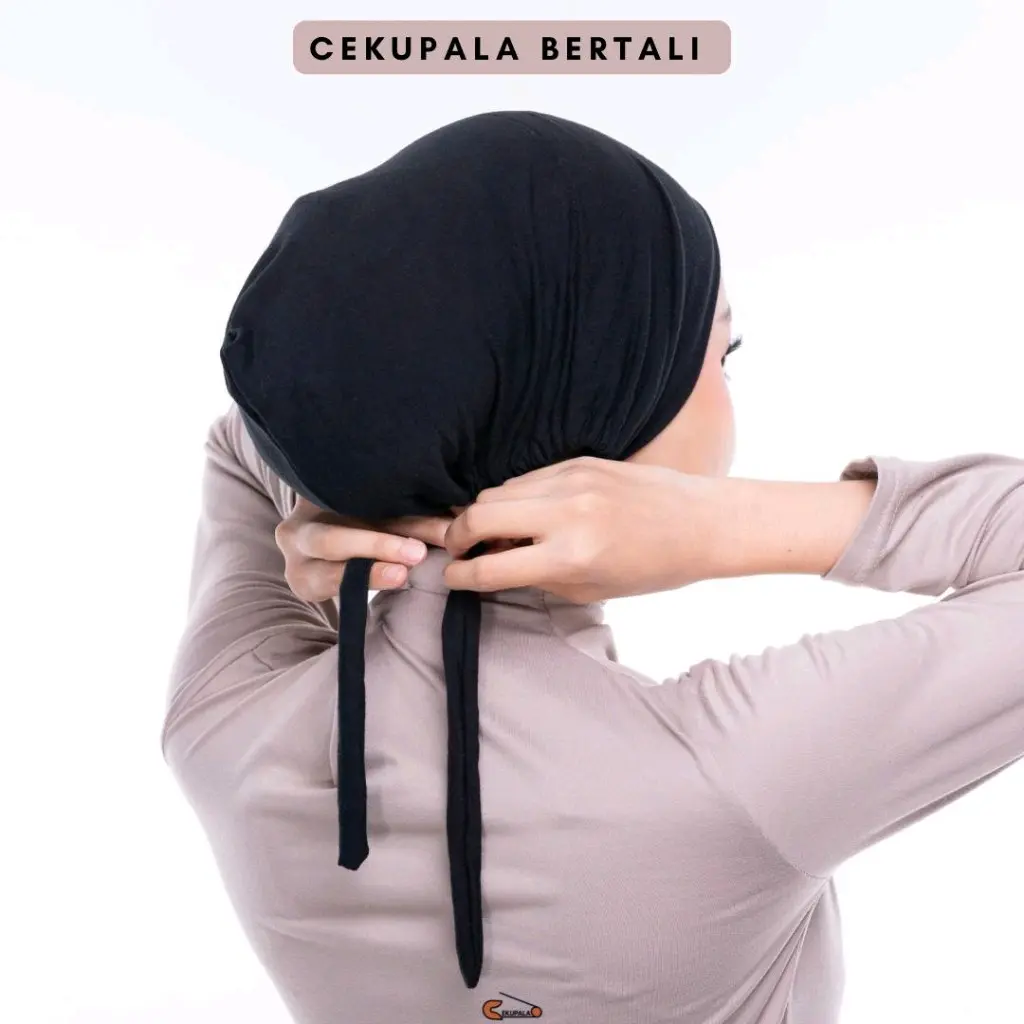 Inner Snowcap Tali Cotton Primium Jarsy Grey Underscarves Boleh Basuh Mesin Santai Tudung Jersey - 100% Cotton