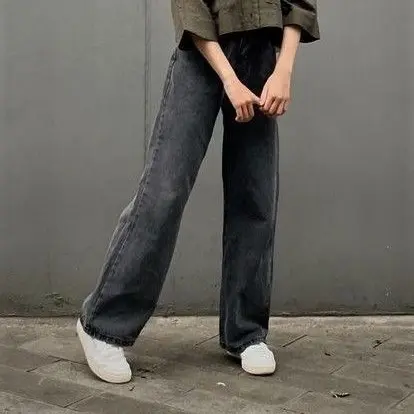 Celana Hightweist Kulot Cewek Loose jeans //Celana kulot cewek hightweist Loose jeans Wanita Waist Panjang 4