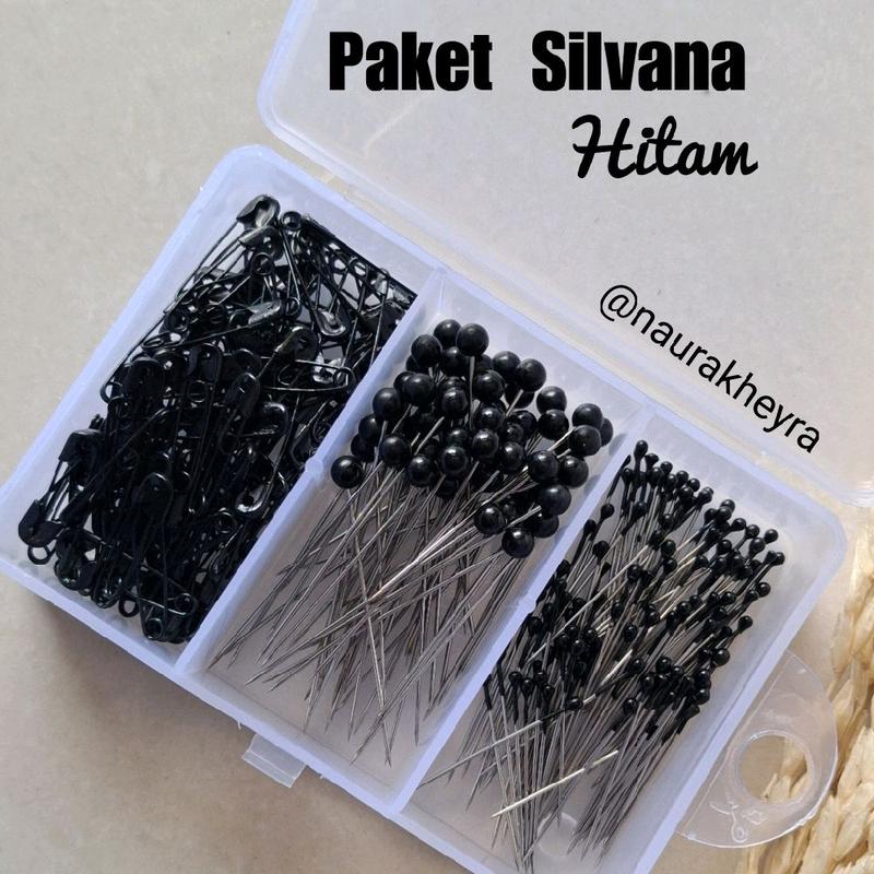 Paket pin hijab silvana isi peniti jarum pentul silver hitam - Shop ...