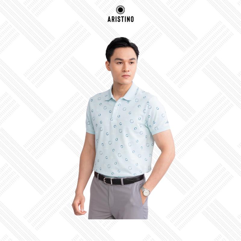 ARISTINO Áo polo nam ngắn tay màu xanh tím than, xanh biển và trắng , phom dáng regular fit suông nhẹ, nhưng vẫn vừa vặn và tôn dáng khi mặc APS102S3