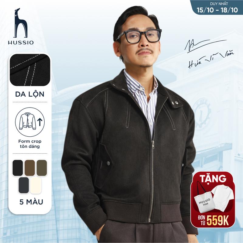 [HUSSIO X HUAVIVAN] Áo khoác Up Body form boxy, chất liệu da lộn cao cấp, chống tia UV không bong tróc - NhaHat - HUSSIO