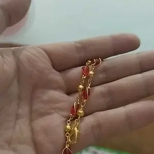 GELANG PERMATA TITANIUM GOLD BATU ANTI LUNTUR WANITA DEWASA