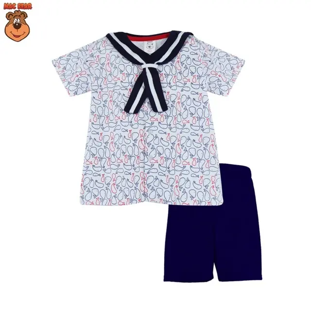MacBear Setelan Anak Laki-laki Dolphin Little Sailor Usia 6 Tahun