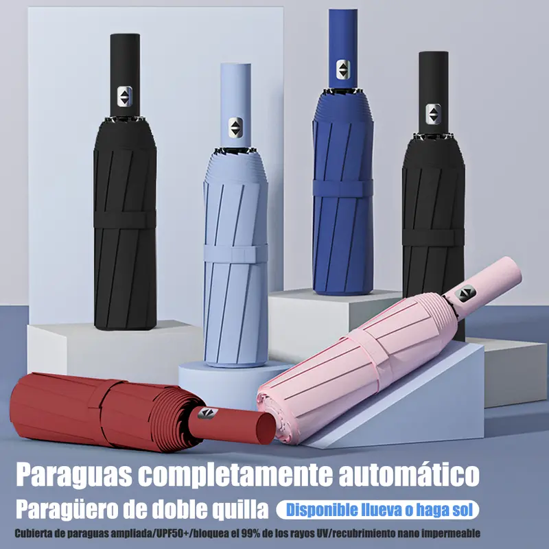 Paraguas Sombrilla Protección Uv Automático Con 12 Varillas - Foto 2