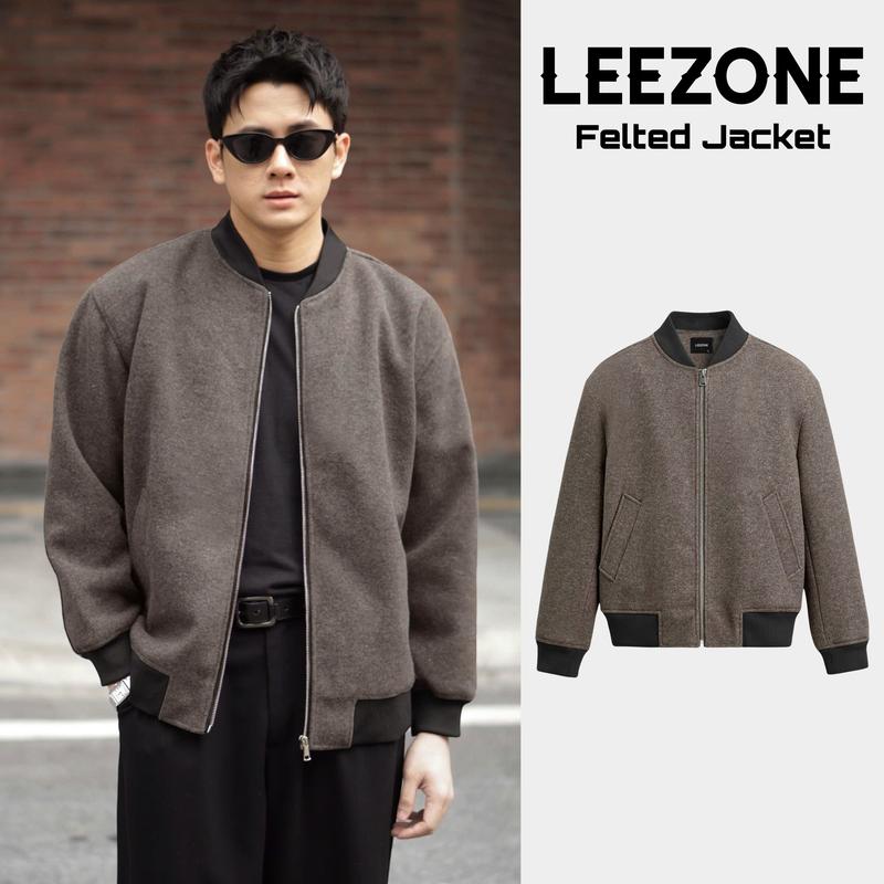   MỚI  Áo khoác Dạ ép nam LeeZone cao cấp | Bomber Dạ Trơn 