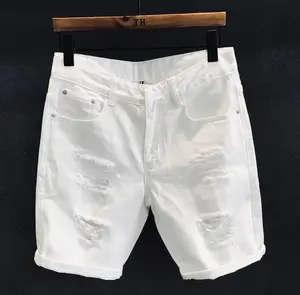 Celana Pendek Jeans Sobek Pria Premium Quality Cowok Dewasa Robek Ripped Distro Santai Hitam-Putih, Size 28-39 - Nyaman, Keren Denim Celana Pendek Jeans Sobek Pria Premium Quality Cowok Dewasa Robek Ripped Distro Santai Hitam-Putih, Size 28-39 - Nyaman, Keren Denim