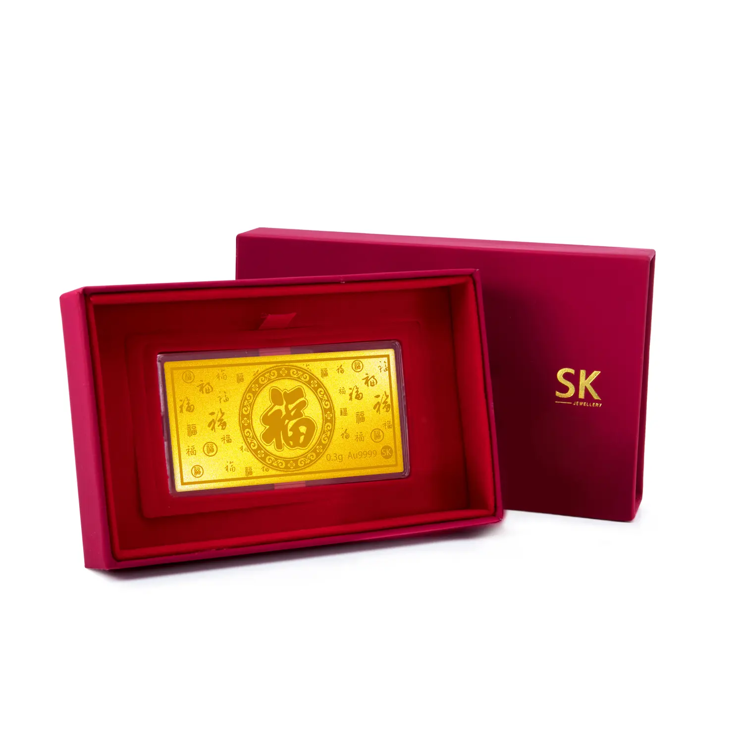 SK Jewellery Hundred Blessing 999 Pure Gold Bar 0.3g