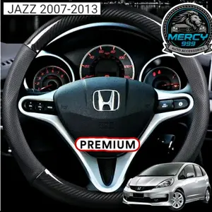 Cover Sarung Stir Setir Kulit Karbon Carbon Mobil HONDA JAZZ GE8 2007-2013 Premium