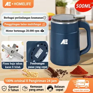 AE Blender Bumbu Dapur Grinder Kopi Elektrik Blender Chopper  Kapasitas Besar 500ML Biji Kopi / Kedelai / Cabai cosmos  blender mini  copper blender  1  set  lengkap