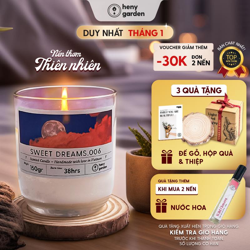 Nến Thơm Quà Tặng Thư Giãn Decor Mùi Hương Dễ Ngủ HENY GARDEN Nhiều Phân Loại Phù Hợp Làm Quà Tặng