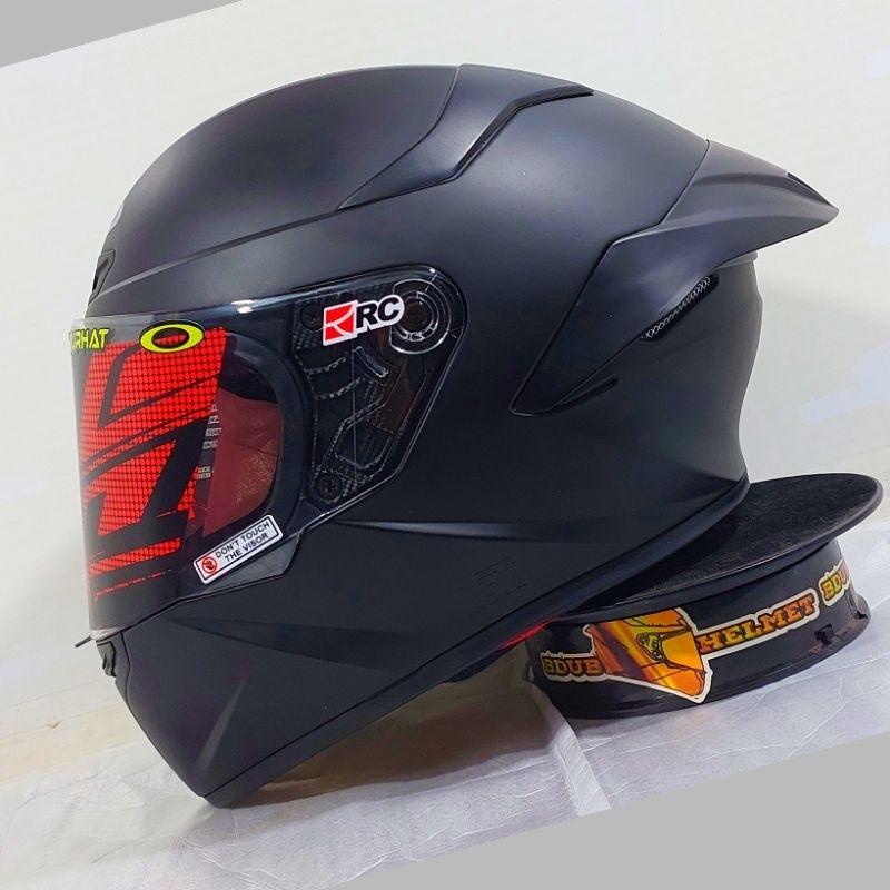 Helm Full Face Mla Crypton Solid Glosy Kaca Visor Clear Blue Red Gold/Helm Full Face Terbaru  SNI Original 1