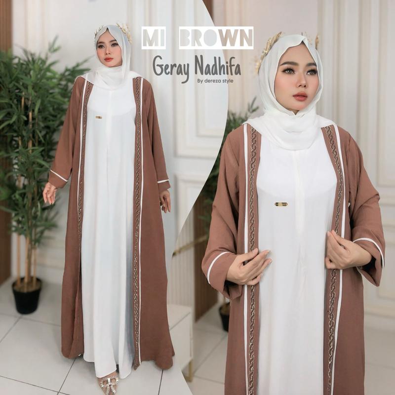 Gamis Abaya rompi cringkle airflow by dereza style Dress Wanita Muslim Arab Variasi Crinkle 3