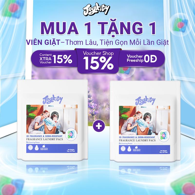 [COMBO 40 VIÊN] VIÊN GIẶT 3D LƯU HƯƠNG & KHÁNG KHUẨN JOYKITY (20 viên/túi)  – Hương Nước Hoa Cao Cấp, Diệt Khuẩn & Khử Mùi