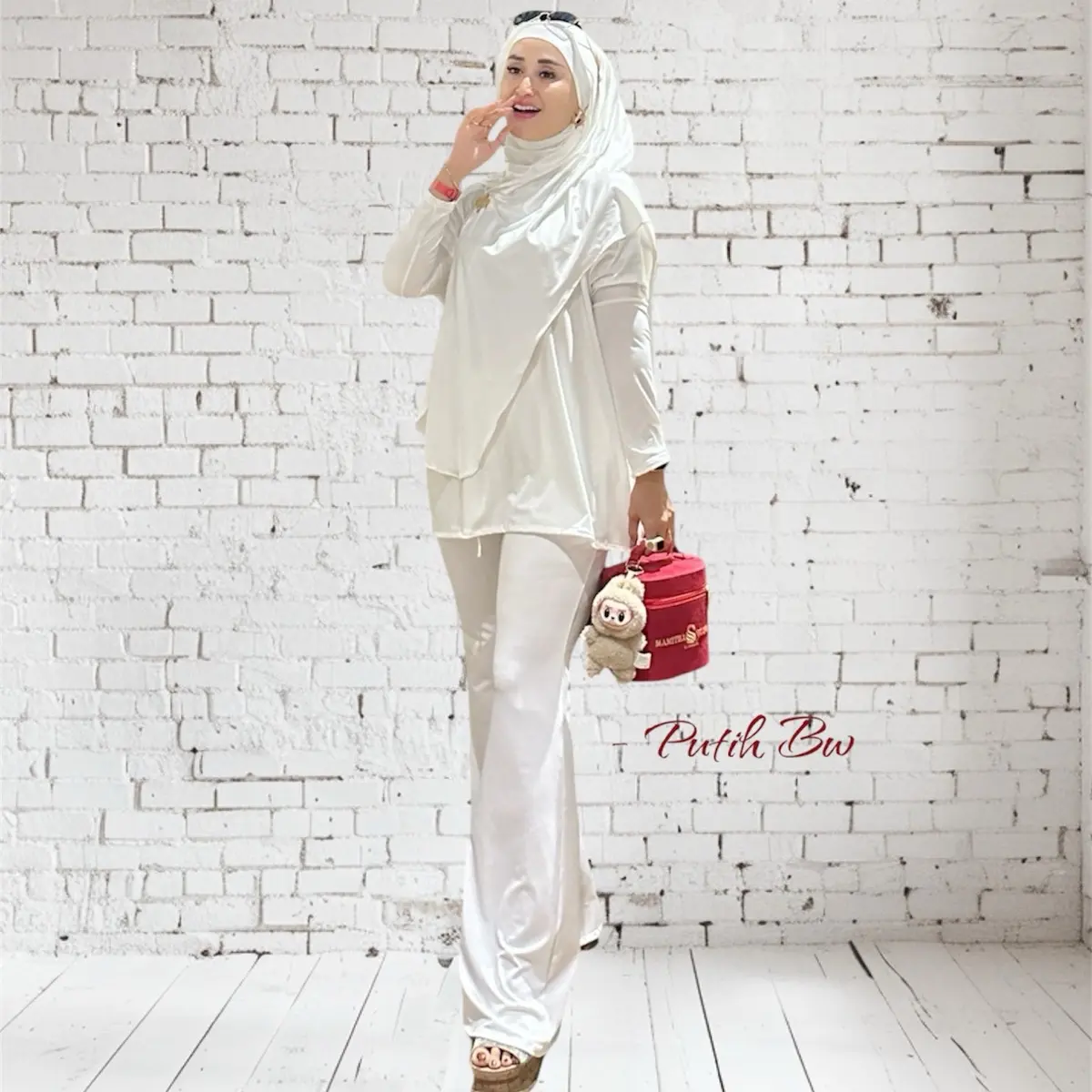 Sassy Oneset 3in1 Celana Cutbray Free Hijab Pashmina Inner Oval Jersey Premium Setelan Wanita