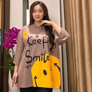GR ATASAN WANITA OVERSIZE LD135 CM KAOS WANITA JUMBO SR2593 8