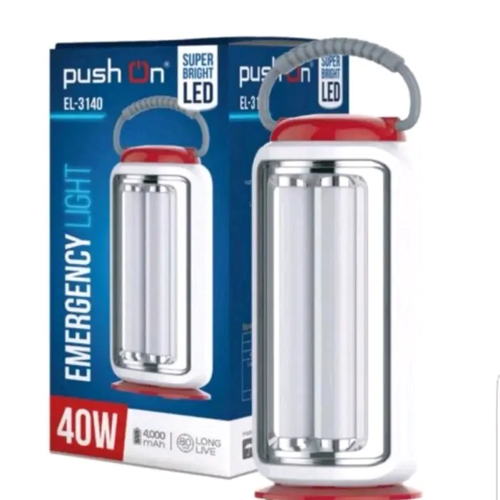 Lampu Emergency 40W Dua Sisi Push On El 3140 Charger dan Baterai Senter kepala