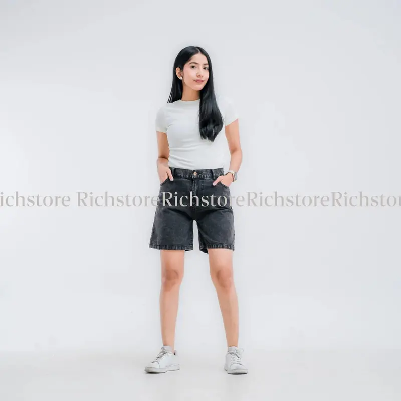 PAKET 100 RIBU DAPET 2 CELANA JEANS WANITA HOTPANTS MODEL KOREAN STYLE Denim 4