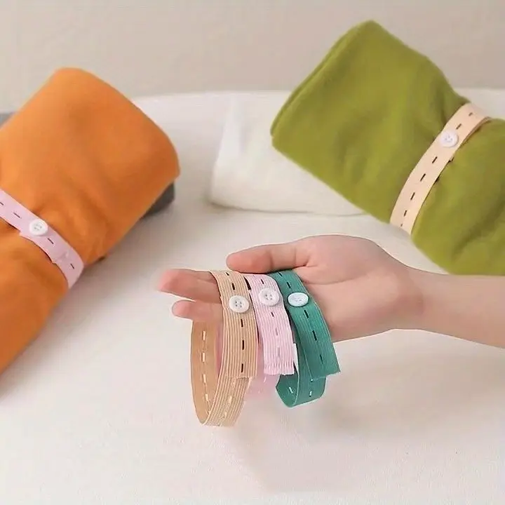 Dây đàn hồi, có nút, dây buộc Có Thể Co Giãn Dây buộc buộc, dây đeo lưu trữ quần áo cuộn, dây đeo lưu trữ quần áo Có Thể Điều Chỉnh với nút, tiết kiệm không gian hành lý du lịch, dụng cụ sắp xếp ngăn kéo và tủ quần áo 8
