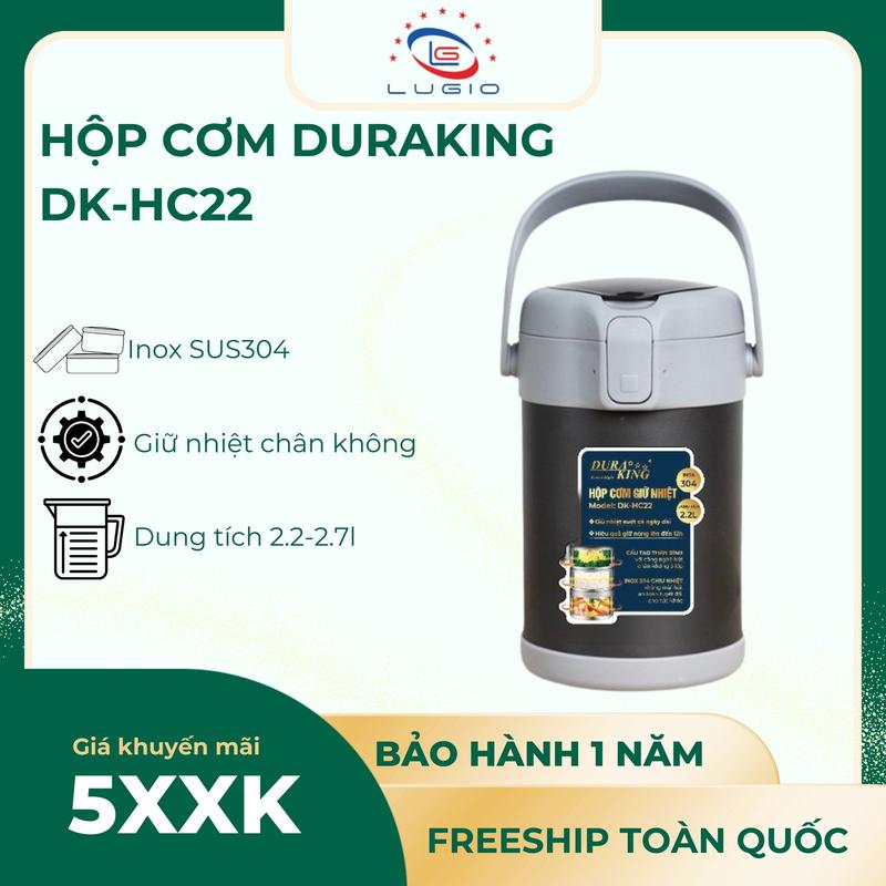  Hộp cơm giữ nhiệt DURAKING model DK-HC22 DK-HC27  dung tích 2.2l 2.7l Inox SUS304 