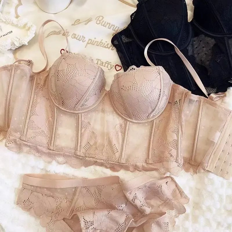 Fairys gift  Bra BH Push Up Set Kawat Celana Dalam Wanita Bikini Sport Beha Lingerie Korea Fashion Bralette Remaja Perempuan Sexy  Motif Cewek Pita Bunga Murah 1