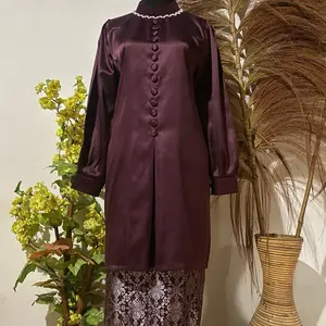 Anaya dress kurung melayu rok songket terbaru,oneset kurung melayu malaysia,ada jumbo Setelan Wanita Polos Dewasa Baju Panjang Kancing Cantik Mewah Payet caople anak