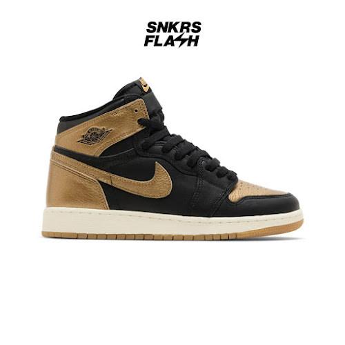 NIKE AIR JORDAN 1 RETRO HIGH OG BLACK METALLIC GOLD (GS) - FD1437071