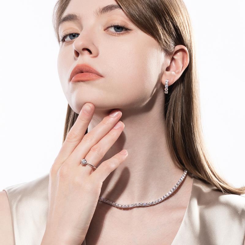 AnuJewelry R40 Moissanite Sáu Chấu, 100% Legit, Bạc Sterling 925 Ý, Cắt Tròn, Màu D, 0.5 / 1 / 3CT Đá, Nhẫn Đính Hôn Solitaire, Dành Cho Phụ Nữ, Trang Sức Eman, [Thanh Toán Khi Nhận Hàng] 8
