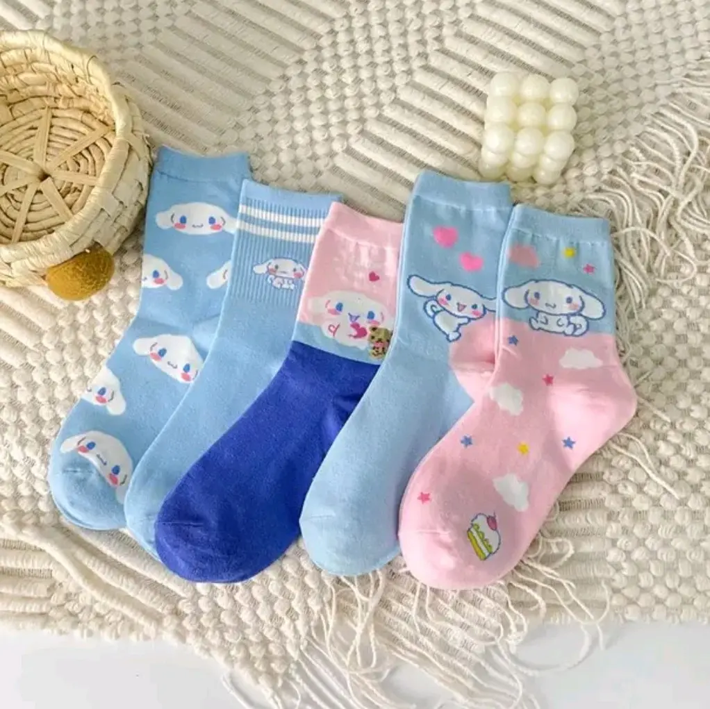 3 Pasang Kaos Kaki Cinamoroll Kuromii Anak Perempuan tk sd Motif Lucu Tebal Nyaman Lembut