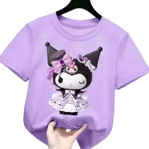 kaos atasan anak perempuan motif kuromi imut atasan anak cewek bahan katun T-shirt unisex santai fashion