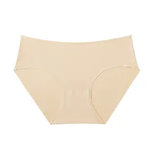 Celana Dalam Seamless Wanita Premium Quality CD Seamless Halus Tanpa Jahitan Grosir Bahan Es Sutra Underwear High Waist Spandex Silk  Lingerie  Lembut CD Segitiga Hitam Dewasa