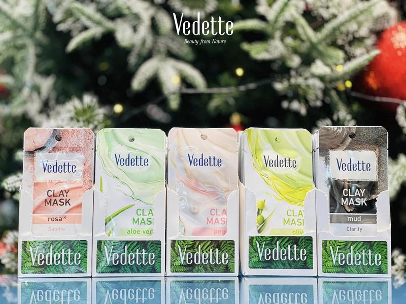 Vedette Mặt Nạ Đất Sét Sạch Sâu Dịu Nhẹ Vedette Clay Mask 12g - 6 Loại Sạch da kiểm soát dầu thừa bụi bẩn sáng da