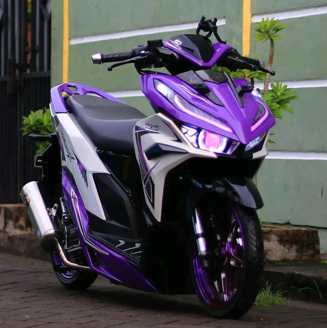 Striping Sticker Transparan Vario 125 New Gen 2 Custom Varicha Purple Design