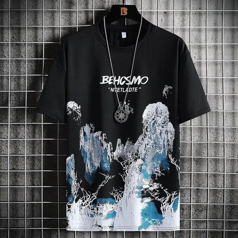 2024 Kaos Pria dan Wanita Terbaru Baju Katun Dewasa Hitam T-shirt Keren Panjang Combed