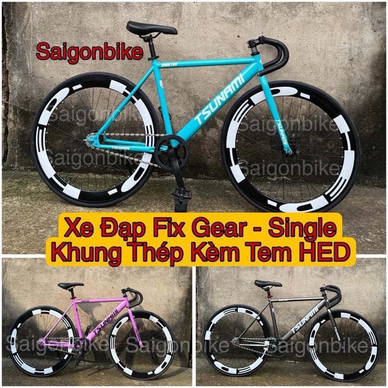   Tem Hed  Xe Đạp Thể Thao Fix Gear Và Single Bản Khung Thép Custom  Đủ Màu Kèm Tem Hed.  Kèm Dây Stray Và Đồ Lắp Và Quấn Ghi Đông  Sport Saigonbike 