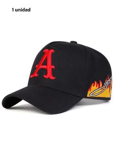 Gorra de béisbol con diseño de letra A, gorra deportiva casual para exteriores para hombres y mujeres, gorra ajustable para protección solar para uso diario