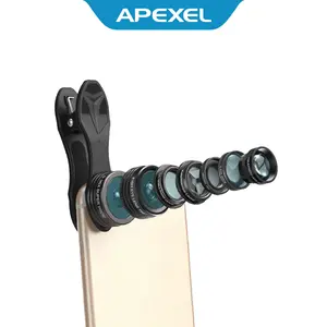 APEXEL 10in1 Lensa Kamera Fisheye Macro Wide Tele CPL Kale Filter - APL-DG10