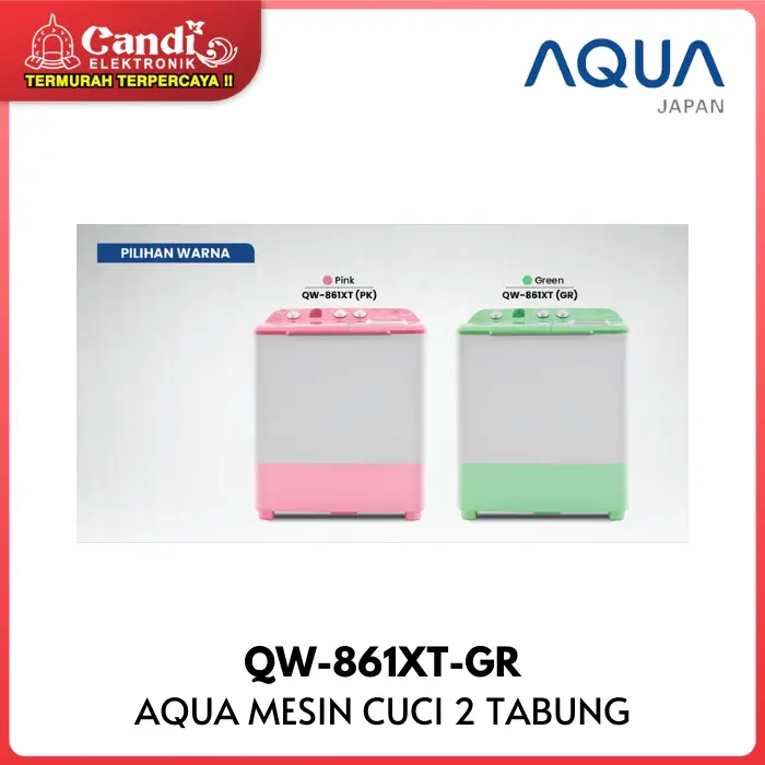 AQUA MESIN CUCI QW-861XT-GR TWIN TUB 8 KG 2 TABUNG QW861XTGR QW 861XT GR 3