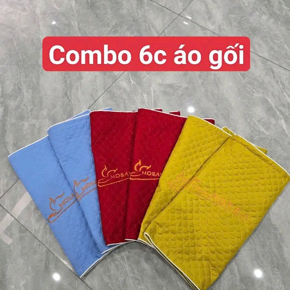 Combo 6 vỏ gối kích thước 40*60 trần hai lớp ,dày dặn,hàng đẹp