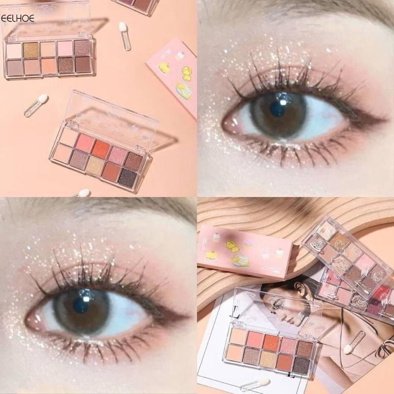  ￼10 Màu Lameila Phấn Mắt Tấm Kẹo Dòng Màu Ngọc Trai Matte Phấn Mắt Mịn Dễ Tô Màu Lâu Dài Trang Điểm Mắt 