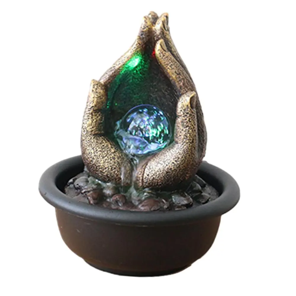 Resin Indoor Waterfall Water Fountain EU 220V Plug for Meditation Versatile