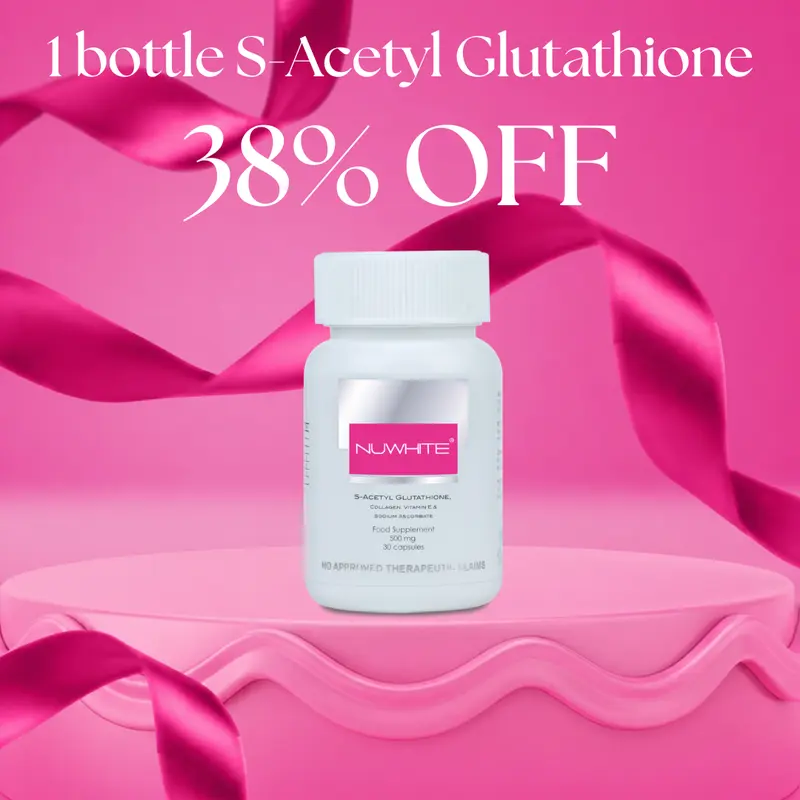 NUWHITE S-Acetyl Glutathione + 1 Box PLUS 7-day Trial Pack - TikTok Shop Philippines NUWHITE S-Acetyl Glutathione + 1 Box PLUS 7-day Trial Pack - TikTok Shop Philippines